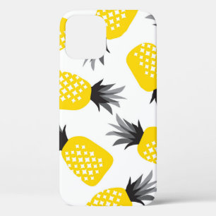 Funda Para iPhone 12 Textura de piña, patrón de verano vintage.