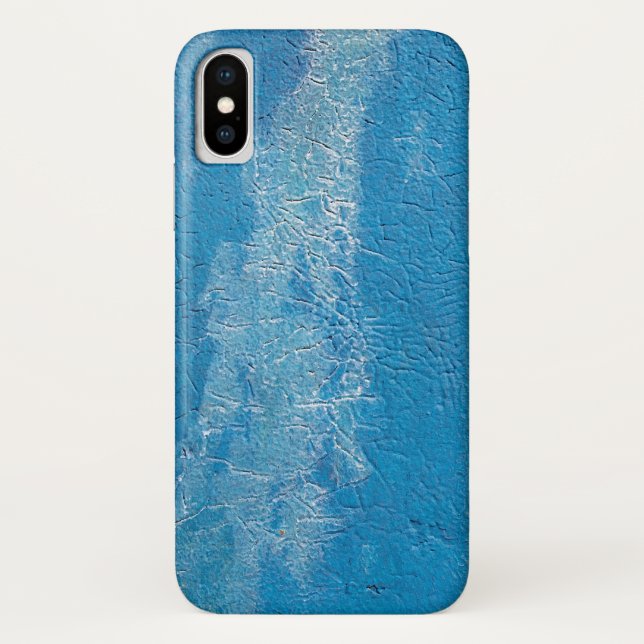 Funda De Case-Mate Para iPhone textura de pintura azul abstracta (Reverso)
