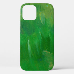 Funda Para iPhone 12 Textura de pintura de hierba verde. Antecedentes d