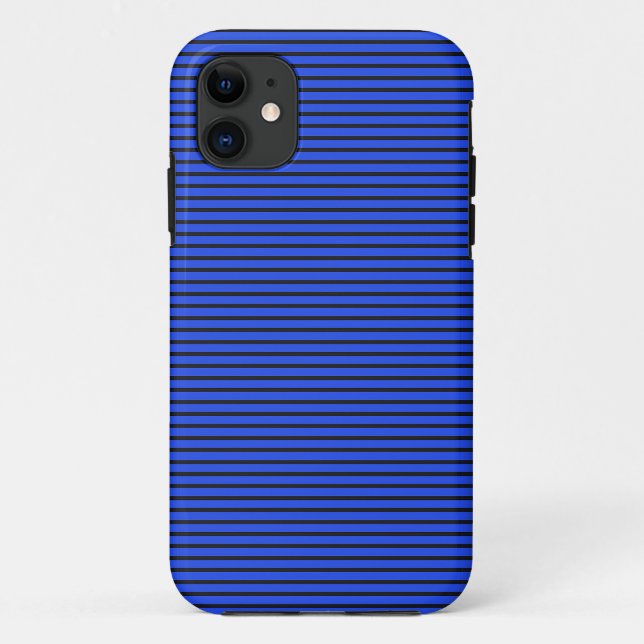 Funda De Case-Mate Para iPhone Textura de rayas azules (Reverso)