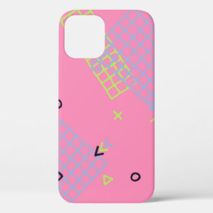 Funda Para iPhone 12 Textura de Retro Memphis. Fondo sin problemas en T