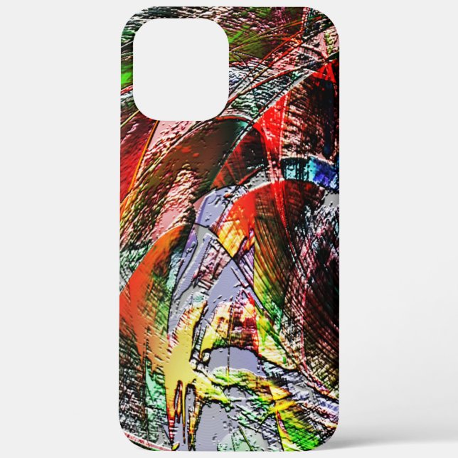 Funda De Case-Mate Para iPhone Textura de ruinas digitales sobre gradiente rojo a (Reverso )