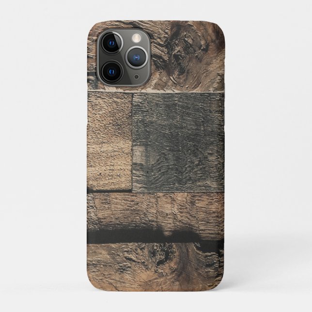 Funda De Case-Mate Para iPhone Textura de tabla de madera rústica marrón vieja (Reverso)
