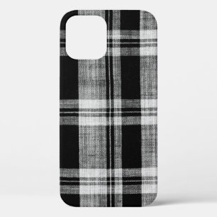 Funda Para iPhone 12 Textura de tela de plástico blanco y negro a cuadr