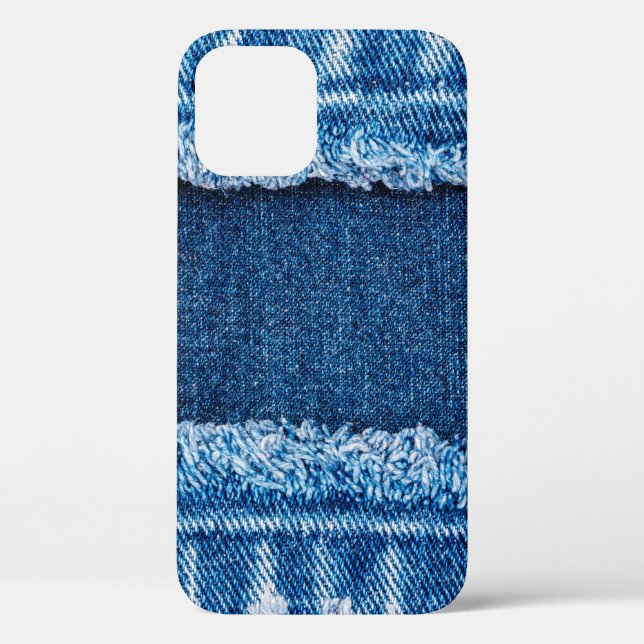 Funda De Case-Mate Para iPhone Textura de tela de vaqueros de denim azul (Reverso )