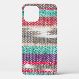 Funda Para iPhone 12 Textura de tela en bruto colorida, patrón, fondo