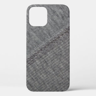 Funda Para iPhone 12 textura de tela gris con dibujos abstractos y 