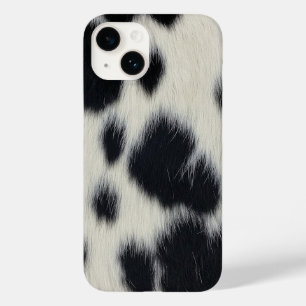 Funda Para iPhone 14 De Case-Mate textura de vaca negro blanco piel cuero animal pel