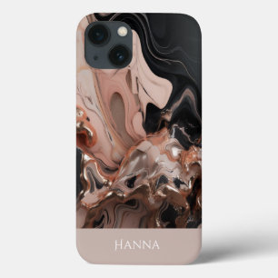 Funda Para iPhone 13 Textura elegante de mármol Rosa