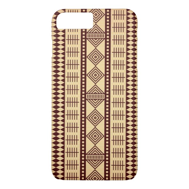 Funda De Case-Mate Para iPhone Textura étnica de Brown (Reverso)
