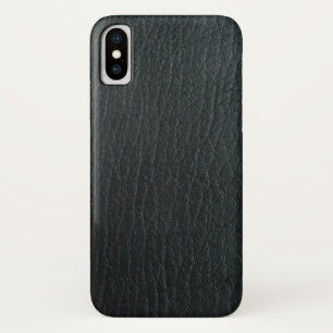 Funda Para iPhone X Textura falsa de cuero negro