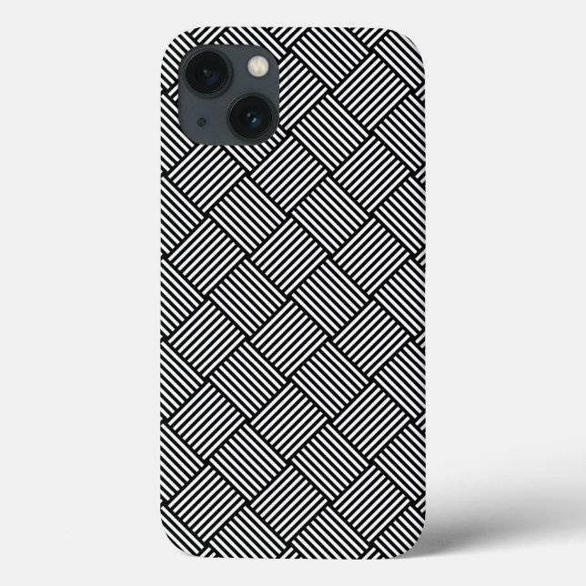 Funda De Case-Mate Para iPhone Textura geométrica comprobada (Reverso)