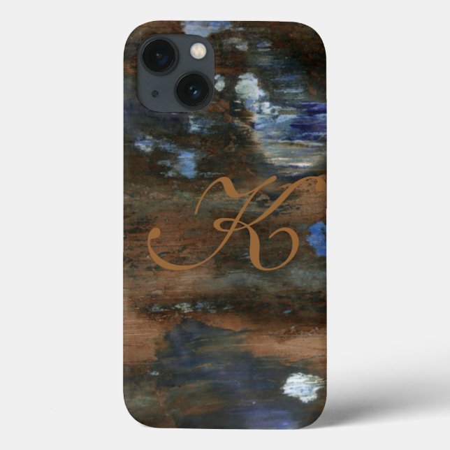 Funda De Case-Mate Para iPhone textura inicial envejecida personalizada (Reverso)