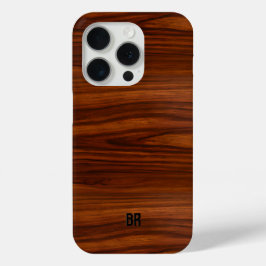 Funda Para iPhone 15 Pro Textura marrón marrón de madera de caoba