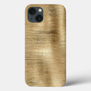 Funda Para iPhone 13 Textura metálica de oro shimmer rústico elegante