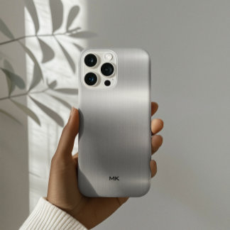 Funda Para iPhone 14 Pro De Case-Mate Textura metálica plateada Aspecto de acero inoxida