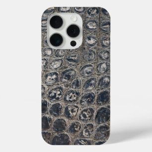 Funda Para iPhone 15 Pro Textura moderna de cuero crocante de taupe