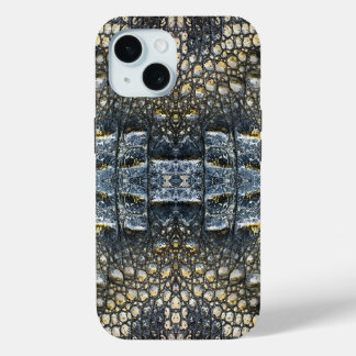 Funda Para iPhone 15 Textura moderna de cuero crocante de taupe