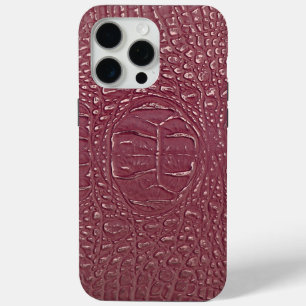 Funda Para iPhone 15 Pro Max Textura moderna de cuero crocante de taupe