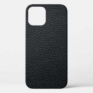 Funda Para iPhone 12 Textura o fondo de cuero negro. cuero,textu