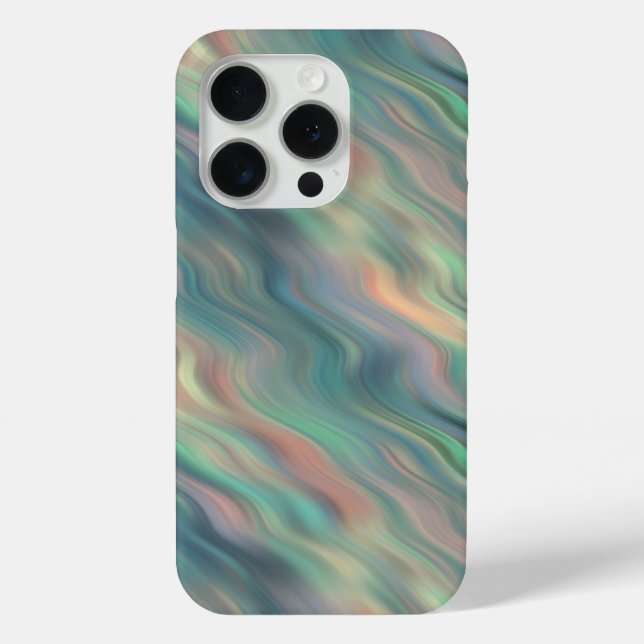 Funda De Case-Mate Para iPhone Textura ondulada azul Iris (Reverso )