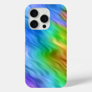 Funda Para iPhone 15 Pro Textura ondulada azul Pansy