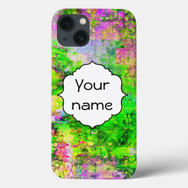 Funda De Case-Mate Para iPhone Textura púrpura verde (Reverso)