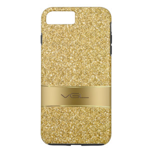 Funda Para iPhone 8 Plus/7 Plus Textura Purpurina dorada monogramada