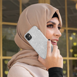 Funda Para iPhone 15 Pro Max Textura Purpurina plateada Esparkling blanco brill