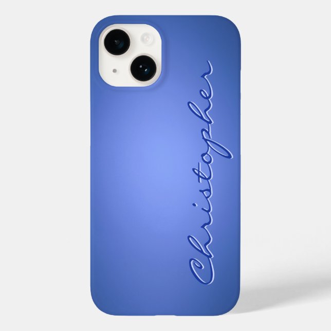 Funda De Case-Mate Para iPhone Textura radial azul claro personalizada 15 (Reverso )