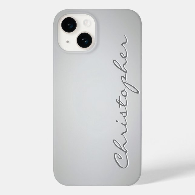 Funda De Case-Mate Para iPhone Textura radial gris claro personalizada 15 (Reverso )