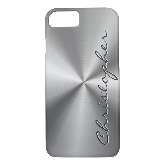 Funda De Case-Mate Para iPhone Textura radial metálica personalizada (Reverso)