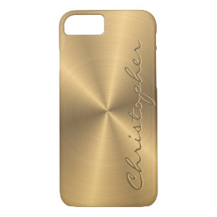 Funda Para iPhone 8/7 Textura radial metálica personalizada del oro