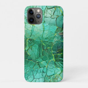 Funda Para iPhone 11 Pro Textura rota en tonos verdes y turquesa