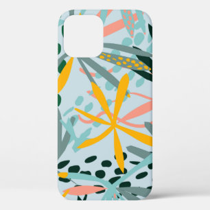 Funda Para iPhone 12 Textura sin costura tropical con hojas de palma, r