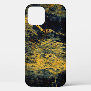 Funda Para iPhone 12 Textura única de mármol negro con efectabia dorada