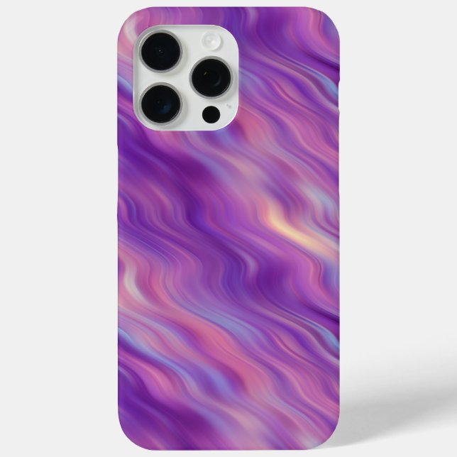 Funda De Case-Mate Para iPhone Textura violeta púrpura ondulada (Reverso )