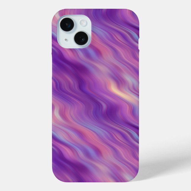 Funda De Case-Mate Para iPhone Textura violeta púrpura ondulada (Reverso )