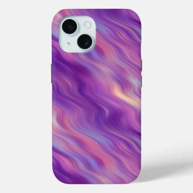 Funda De Case-Mate Para iPhone Textura violeta púrpura ondulada (Reverso )