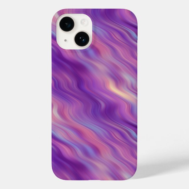 Funda De Case-Mate Para iPhone Textura violeta púrpura ondulada (Reverso )