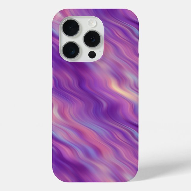 Funda De Case-Mate Para iPhone Textura violeta púrpura ondulada (Reverso )