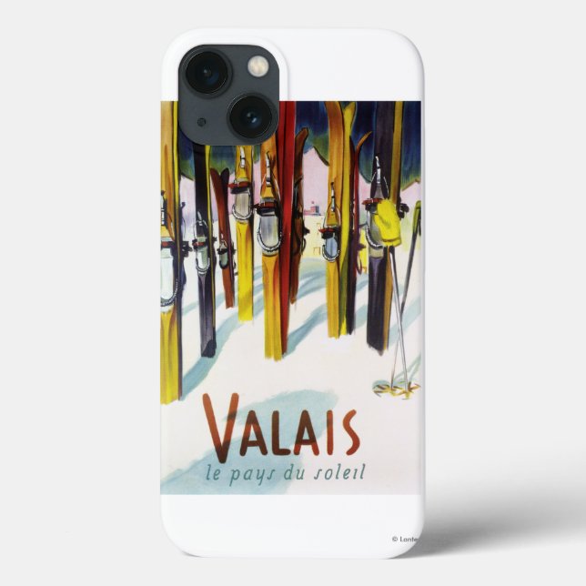 Funda De Case-Mate Para iPhone The Land of Sunshine - Skis Standing in Snow (Reverso)