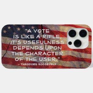 Funda Para iPhone 15 Pro Max Theodore Roosevelt Vote Cita Bandera de Estados Un