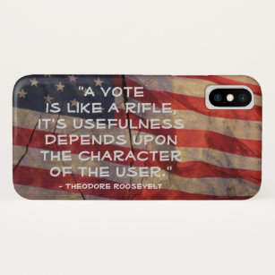 Funda Para iPhone XS Theodore Roosevelt Vote Cita Bandera de Estados Un