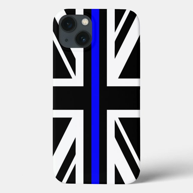 Funda De Case-Mate Para iPhone Thin Blue Line Flag united kingdom police cop symb (Reverso)