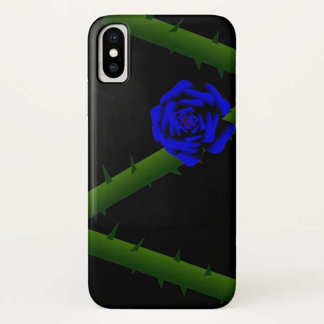 Funda De Case-Mate Para iPhone Thorny Blue Rosa (Reverso)