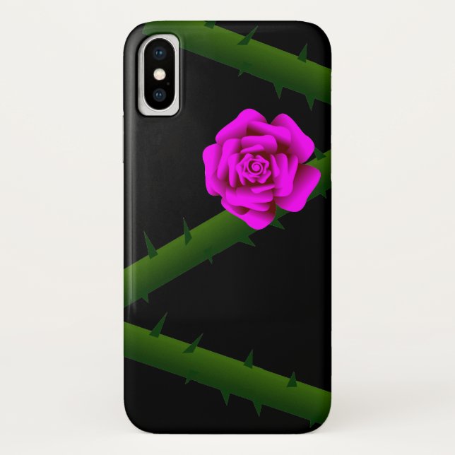 Funda De Case-Mate Para iPhone Thorny Pink Rose (Reverso)