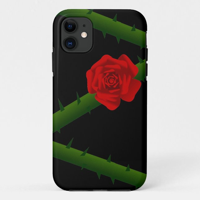 Funda De Case-Mate Para iPhone Thorny Red Rose (Reverso)