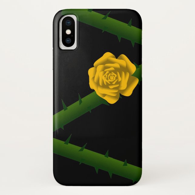 Funda De Case-Mate Para iPhone Thorny Yellow Rose (Reverso)