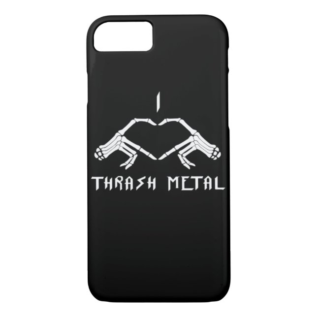 Funda De Case-Mate Para iPhone Thrash Skeleton manos corazón clásico (Reverso)